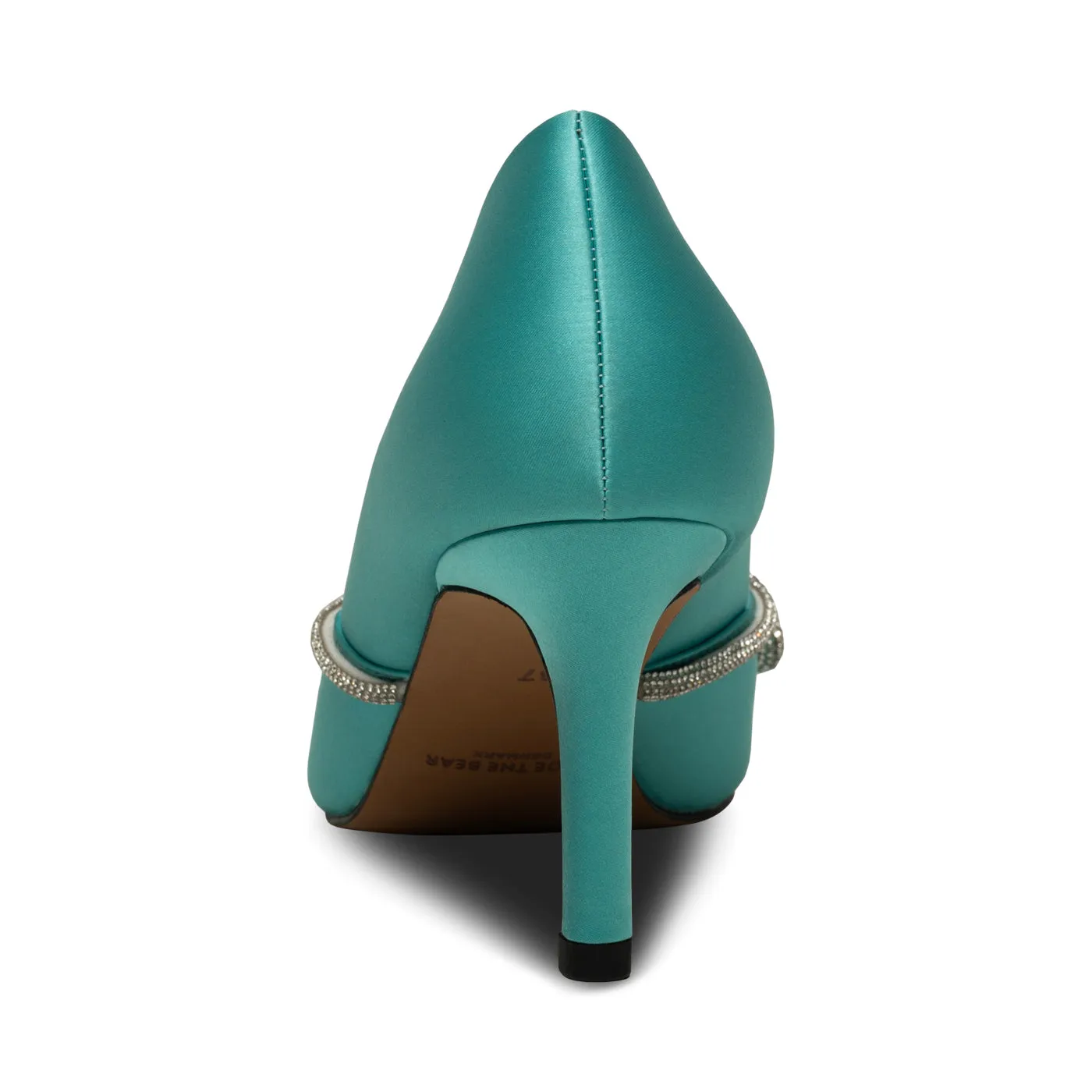 Harper Bow Heel Satin - TURQUOISE