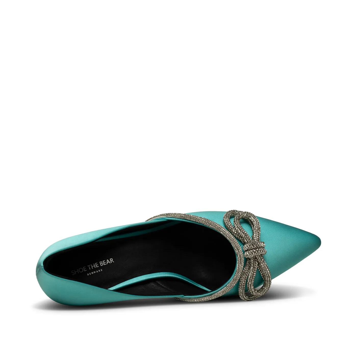 Harper Bow Heel Satin - TURQUOISE