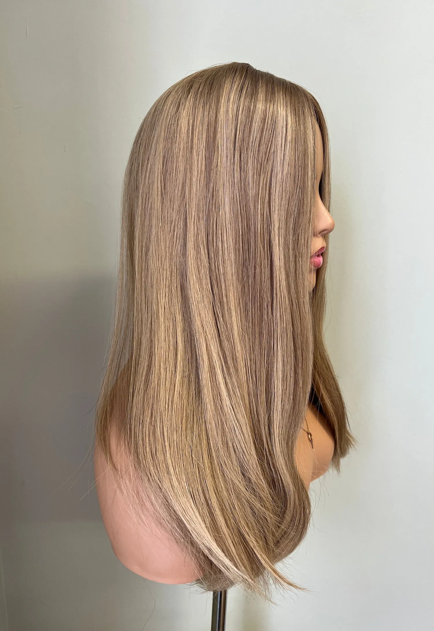 Her Hair My Head | CREAMY BLONDE | Super Flat topper | 9x9" base | Silk top | 20" length