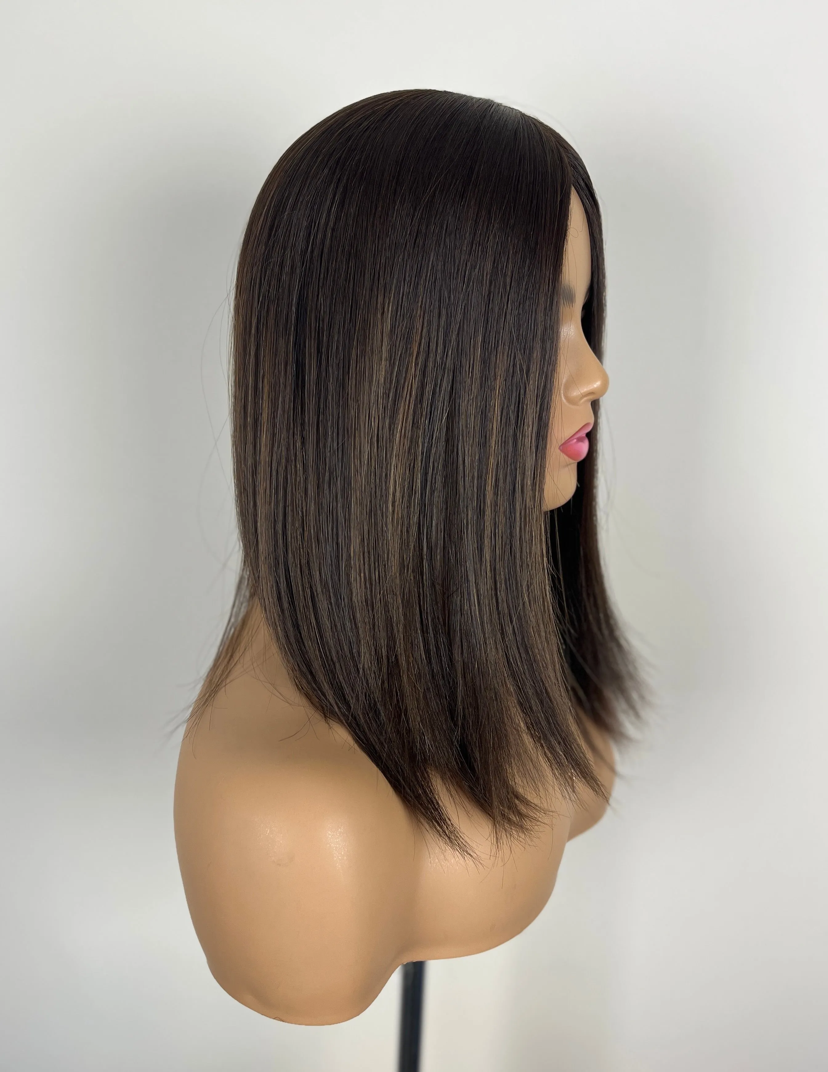 Her Hair My Head | REBECCA SUNKISSED | Super Flat topper | 9x9" base | Silk top | 16" length