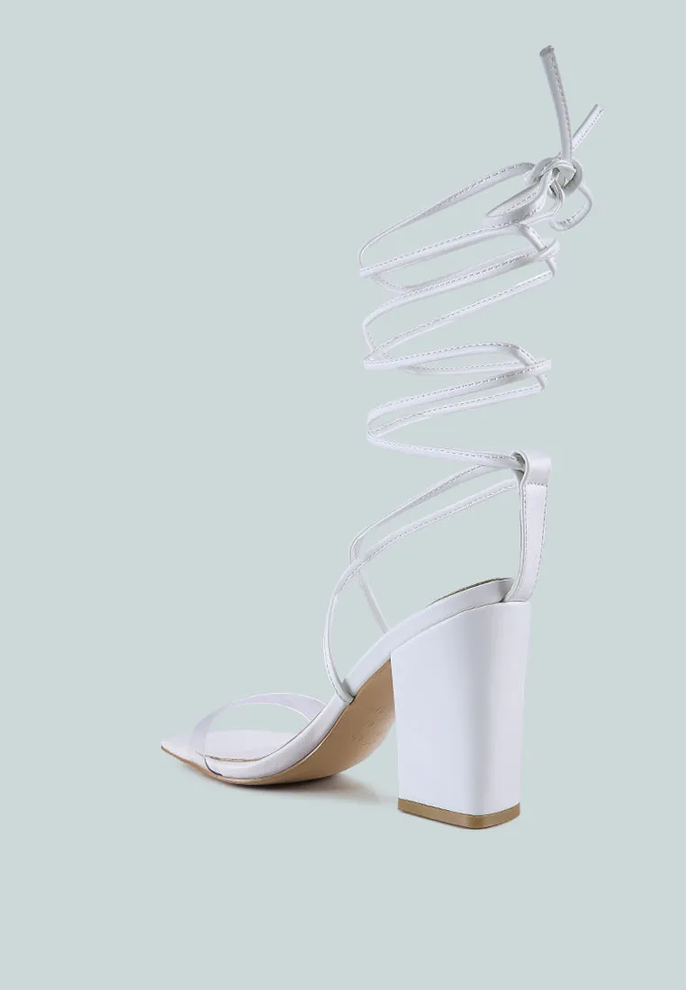 High Cult Strappy Tie-Up Block Heels