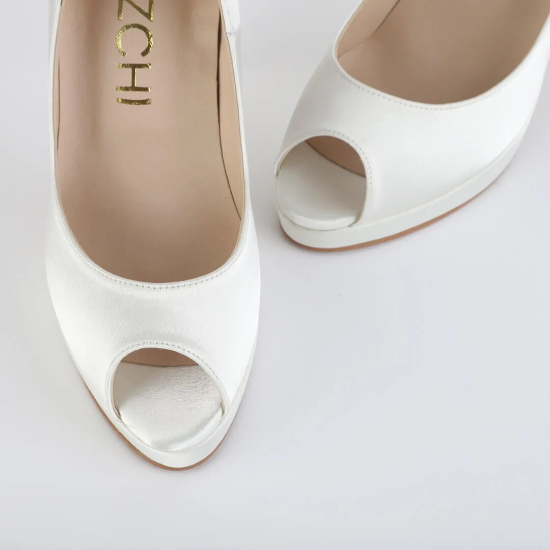 HINT SATIN - open toe platform