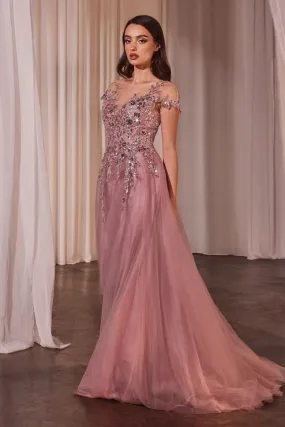 Illusion Higher Neckline Formal Evening Gown by Andrea & Leo Couture - A1350 - Special Occasion/Curves