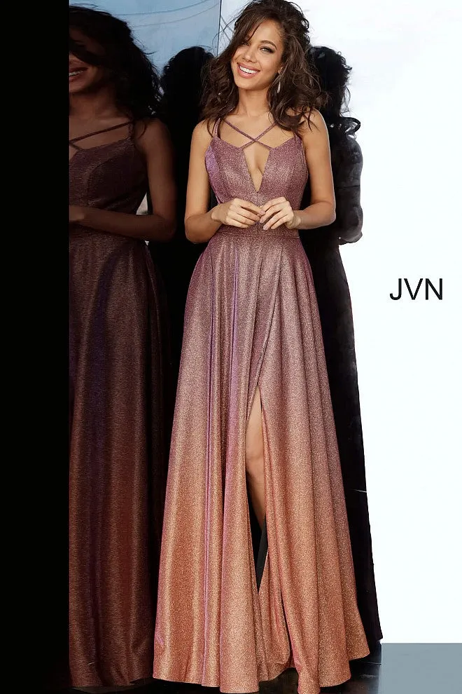 Jovani JVN 4327 Size 4 Purple/Gold Ombre Prom Dress Iridescent Shimmer Pageant