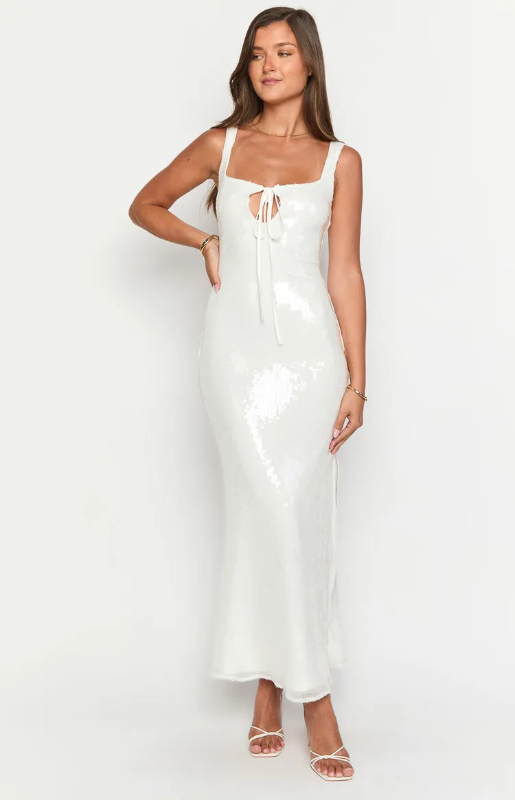 Kruze White Sequin Maxi Dress