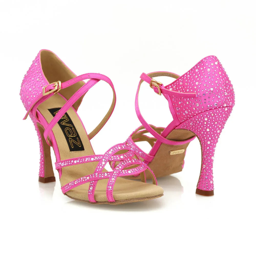 Luna - 3.75" Barbie PInk Latin Dance Heels