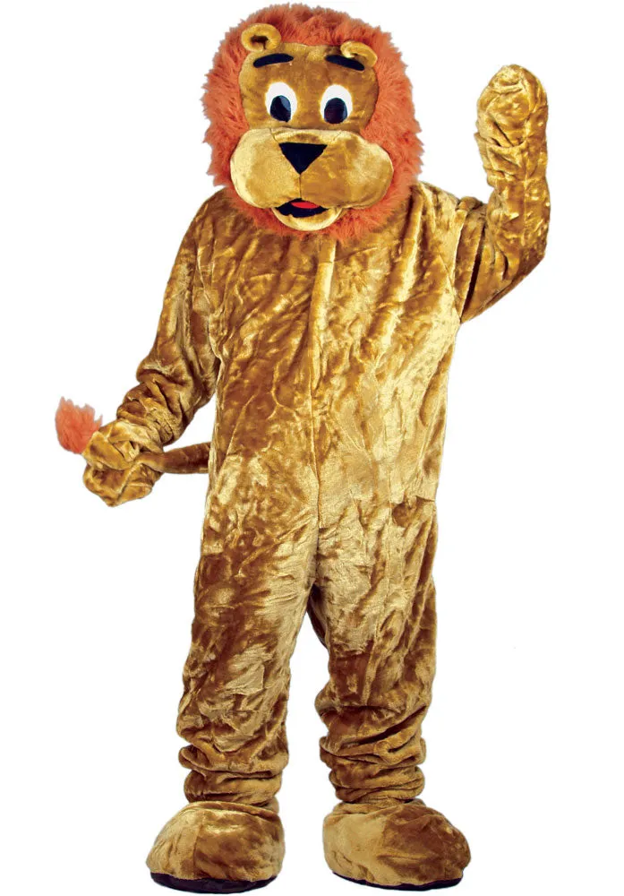 Mens Ladies Lion Mascot Fancy Dress Jungle Zoo Animal Costume