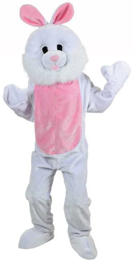 Mens Ladies Mascot Big White Easter Bunny Rabbit Fancy Dress Costume