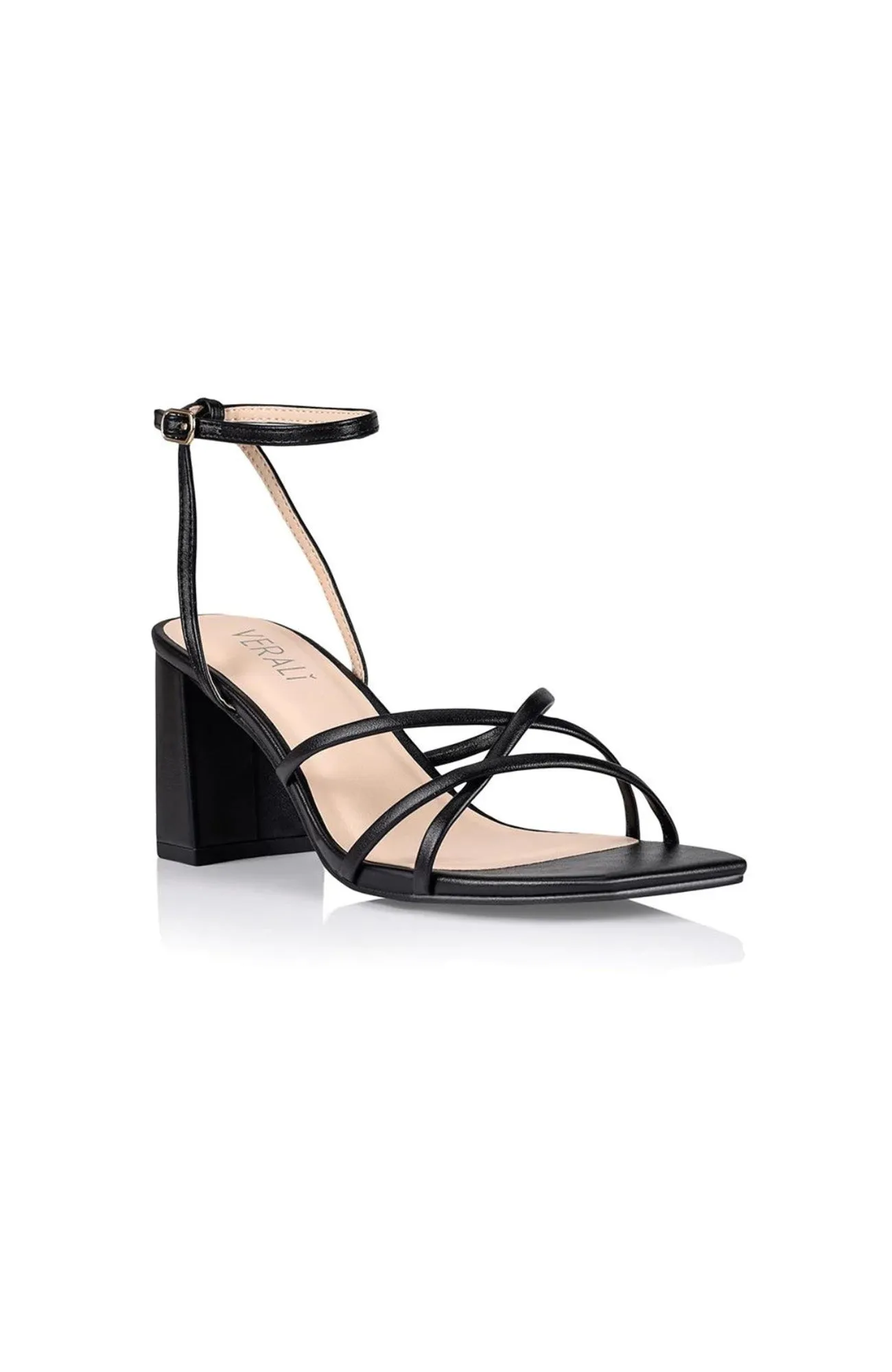 Nakita Block Heel Sandal Black Smooth