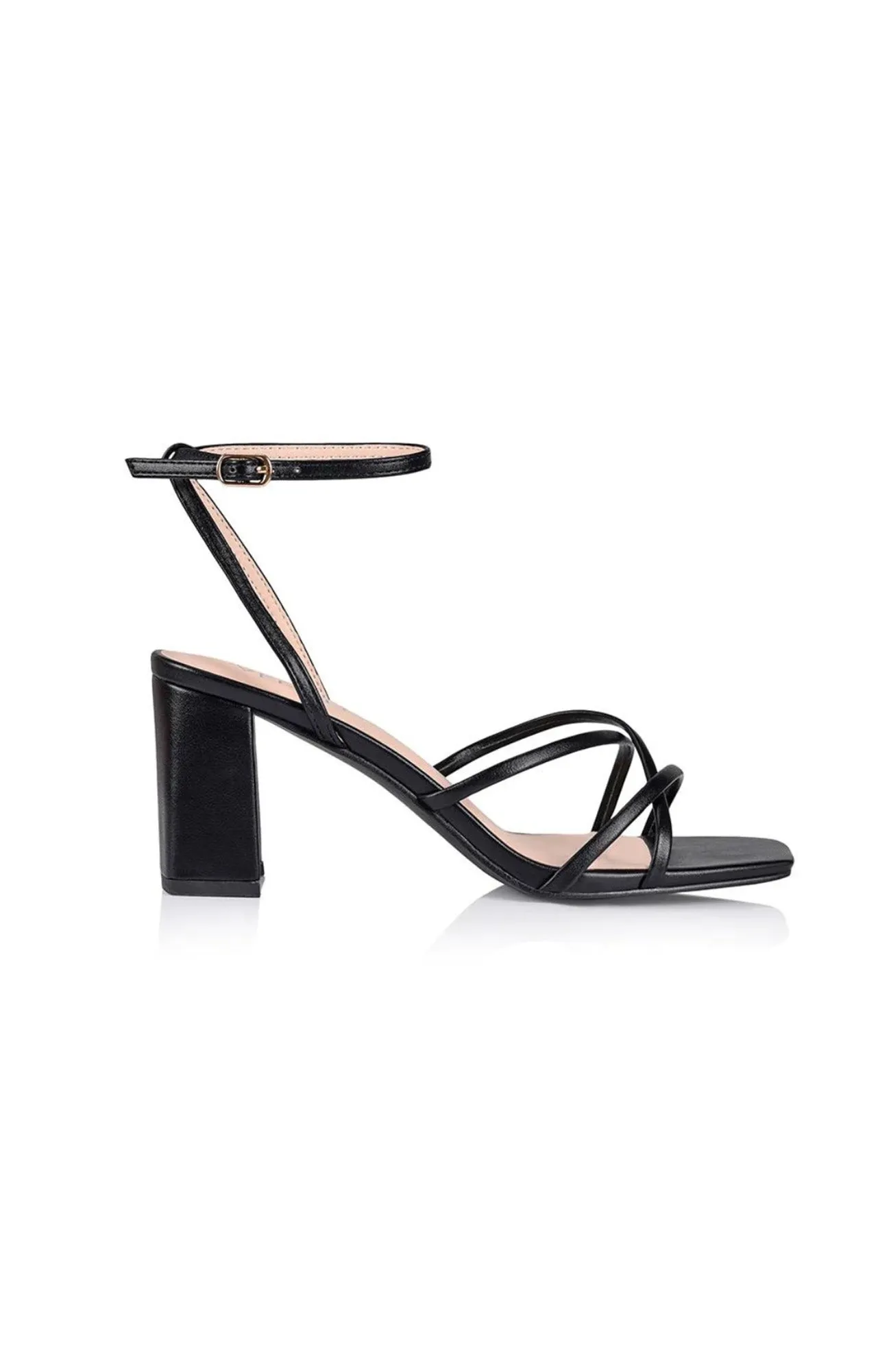 Nakita Block Heel Sandal Black Smooth