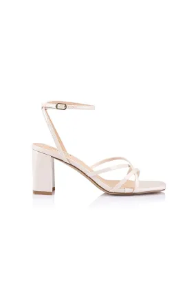 Nakita Block Heel Sandal Bone Patent