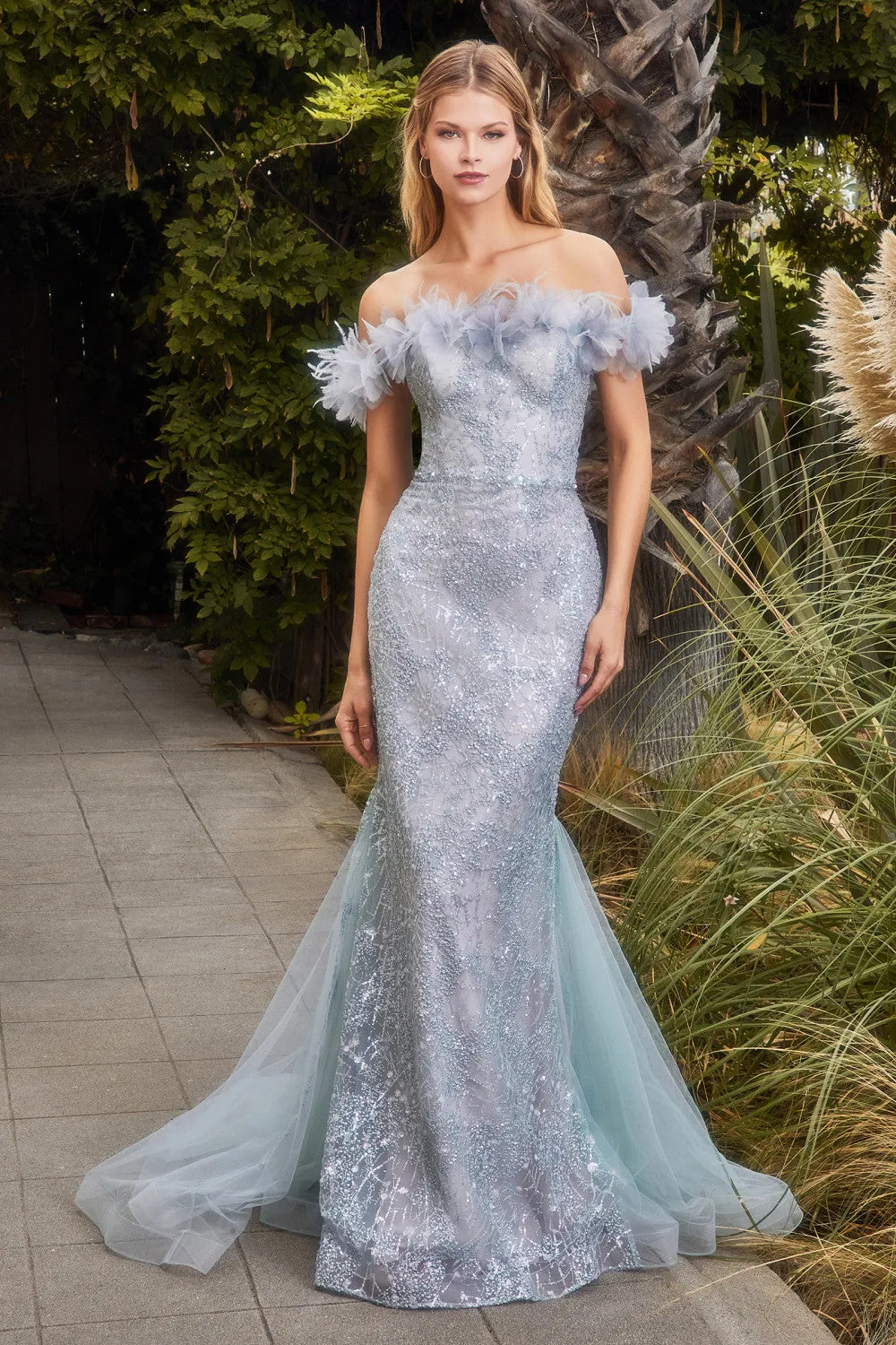 Off Shoulder Sequins Mermaid Gown by Andrea & Leo Couture A1179 - Special Occasion