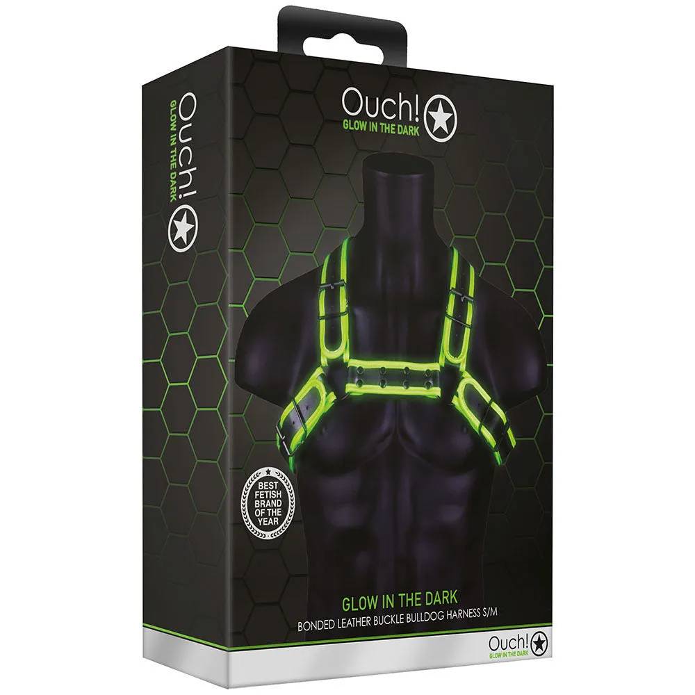 Ouch! Glow in the Dark Buckle Bulldog Harness /M