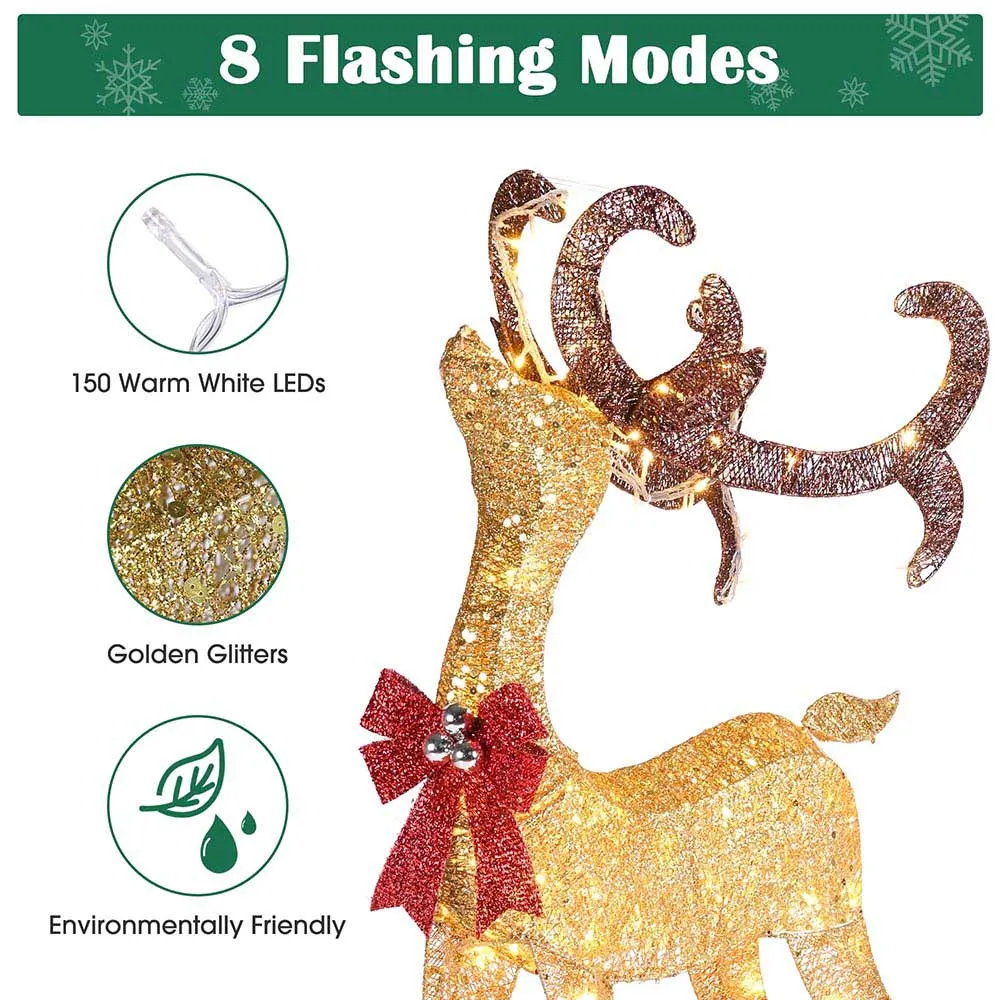 Outdoor Lighted Reindeer for Yard 1-piece(Buck)