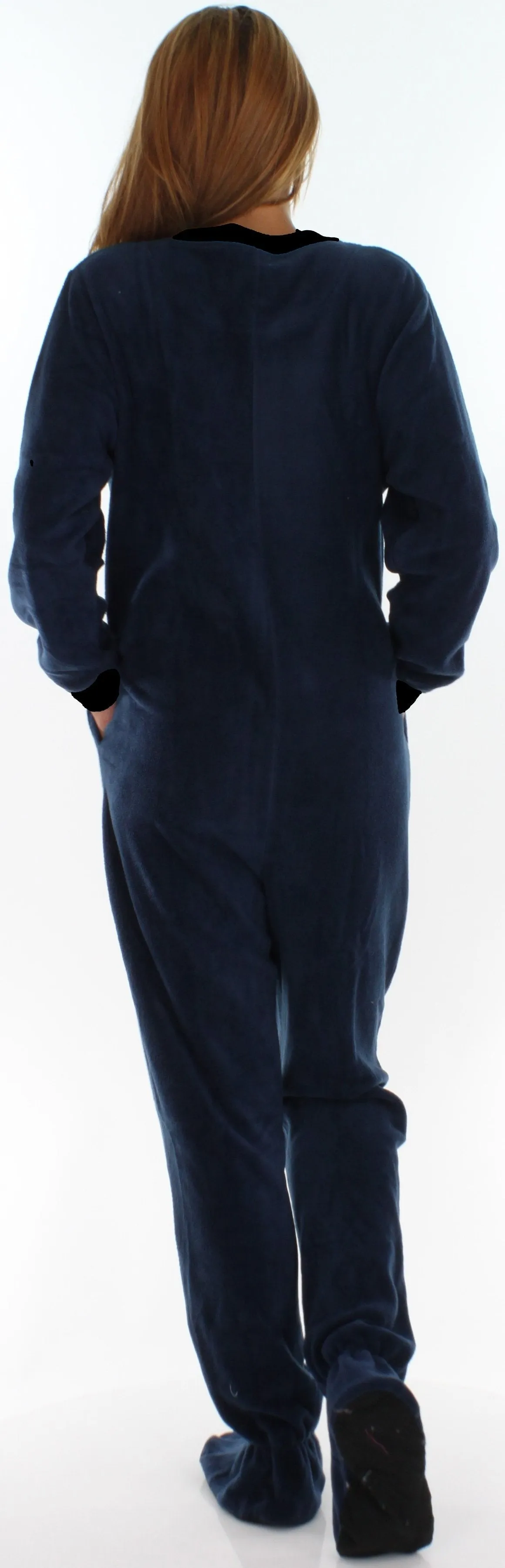 PajamaMania Women’s Fleece Footed Solid Color Onesie Pajamas Jumpsuit