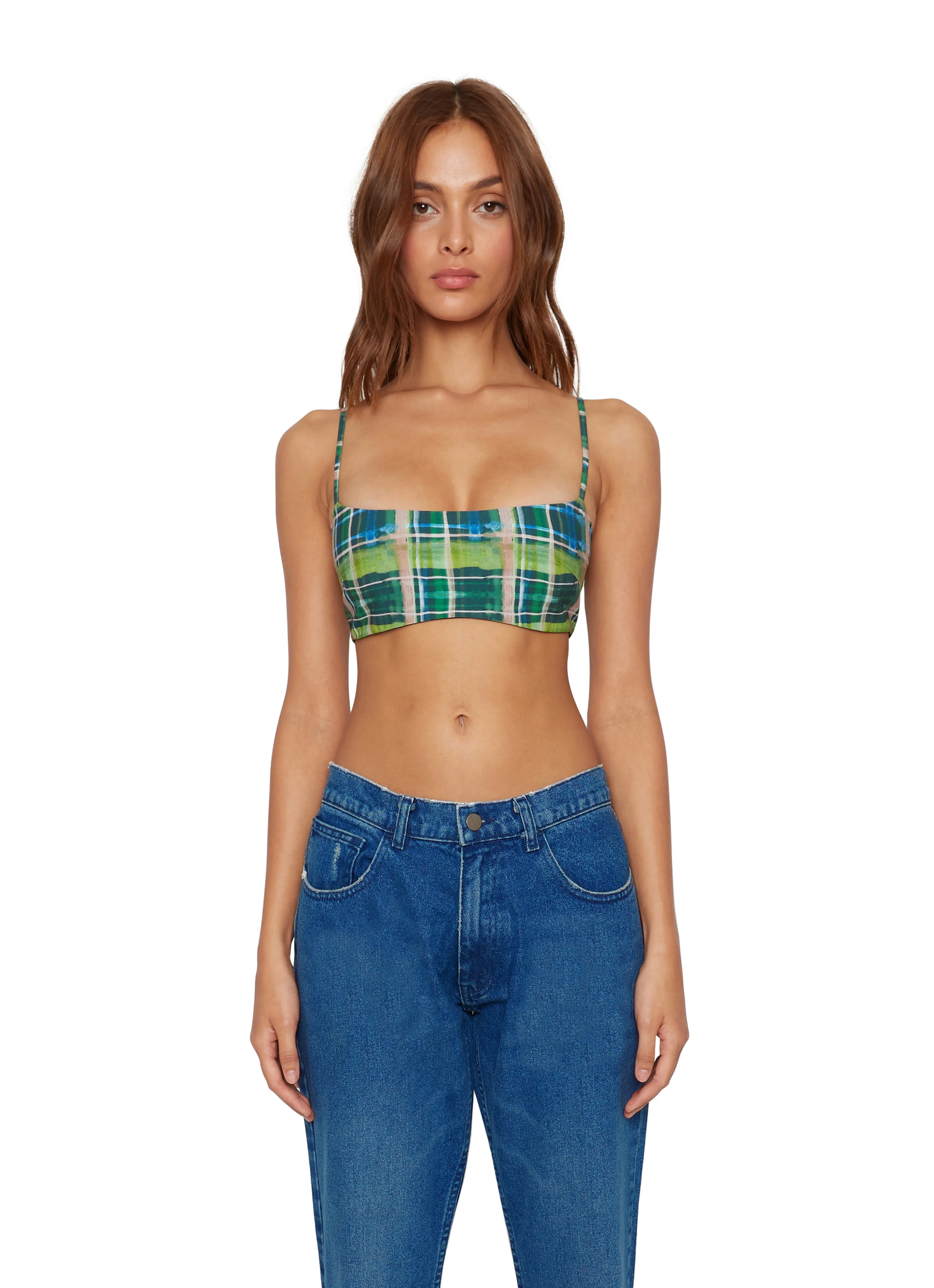 Plaid Bra Top