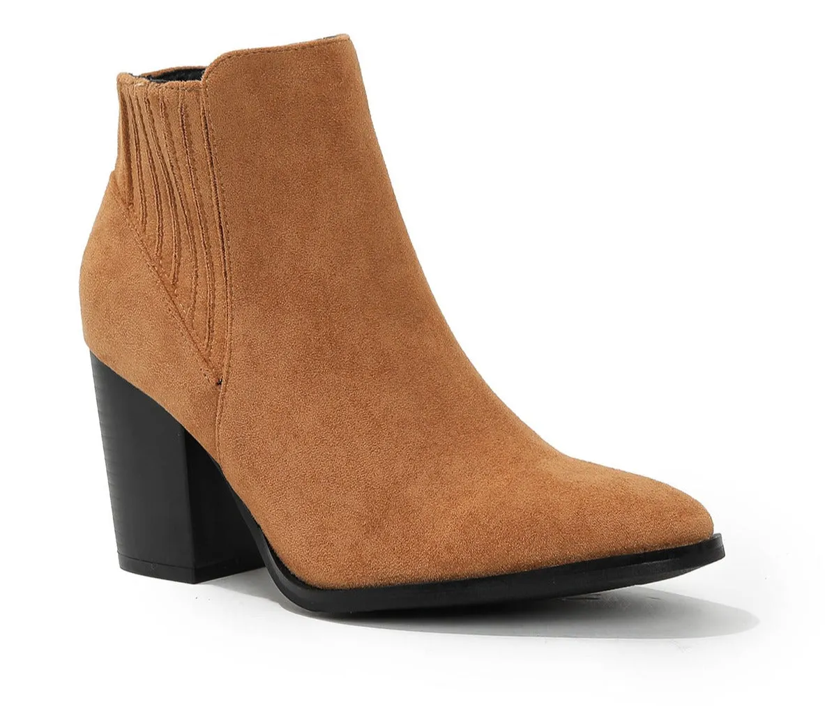 Pointed Toe Block Square Heel Ankle Boots