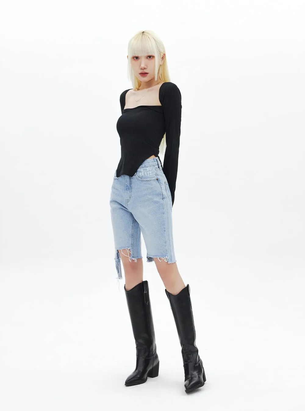 Pointed Toe Knee High Boots BA313