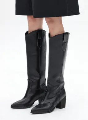 Pointed Toe Knee High Boots BA313