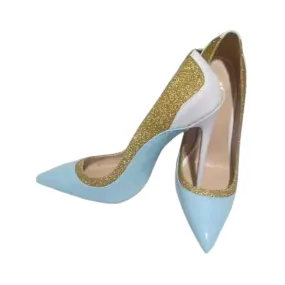 Pre Order:  Glitter Trimmed Sky Blue Stilettos