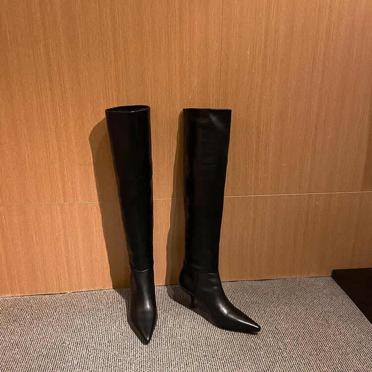 Pre Order:  Leather Knee High Boots