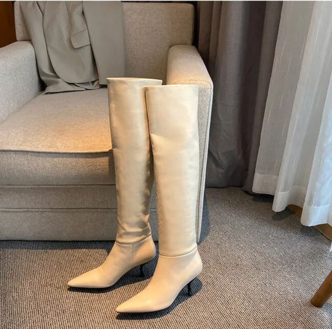 Pre Order:  Leather Knee High Boots