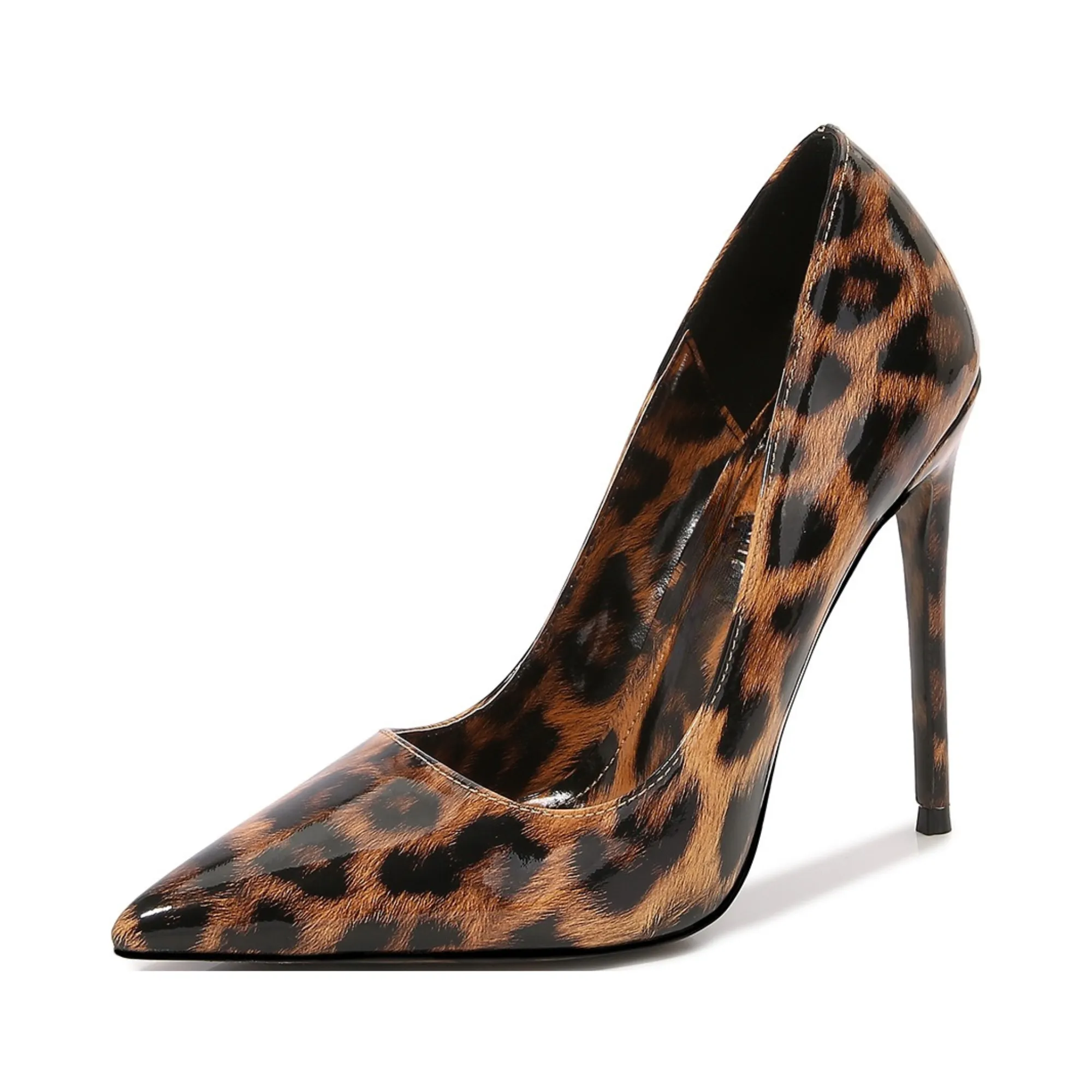 Pre Order:  Leopard Print Faux Leather Stilettos