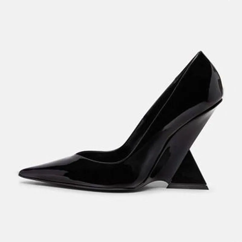 Pre Order:  Pointed Toe Triangular Heels Pumps