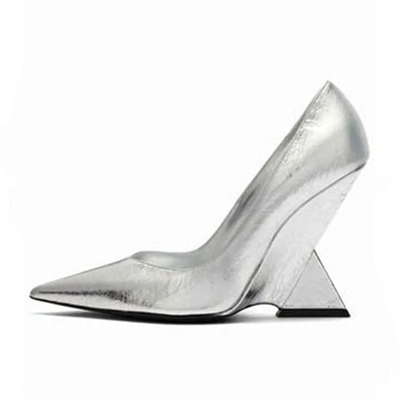 Pre Order:  Pointed Toe Triangular Heels Pumps