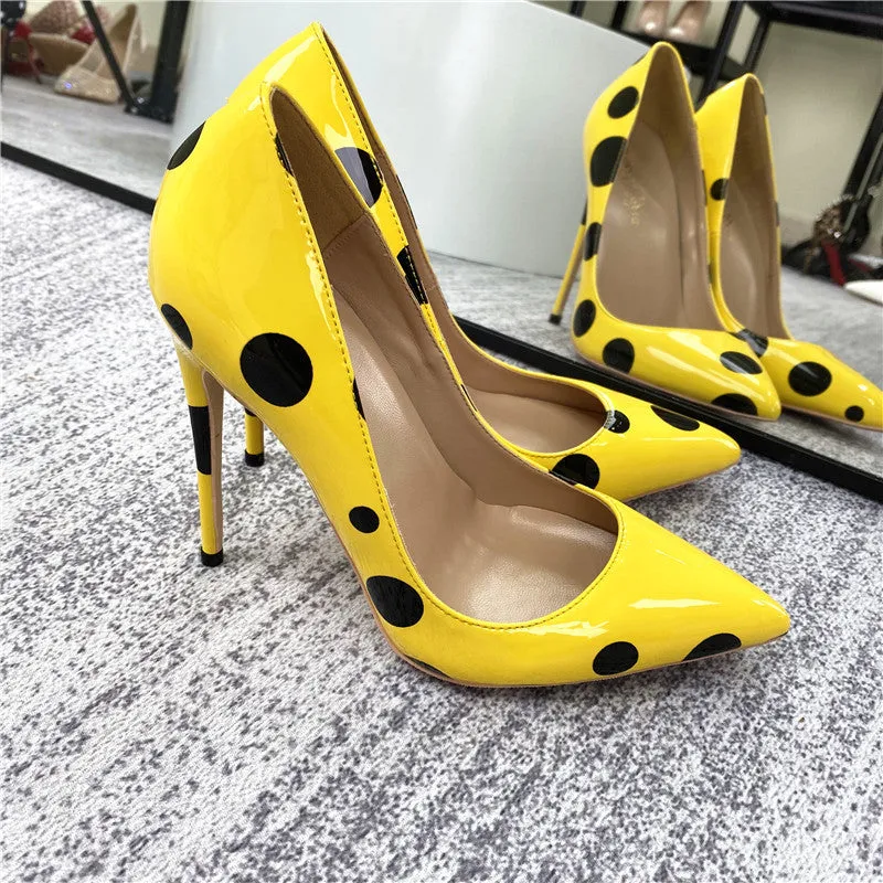 Pre Order:  Polka Dots Printed Pointed-Toe Shoes