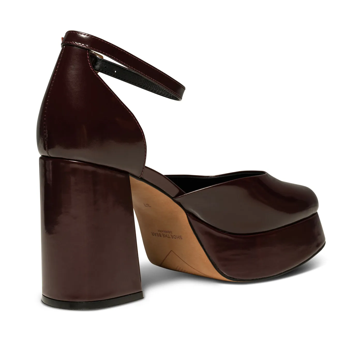 Priscilla Plateau Heel Leather - BORDEUX HIGH SHINE