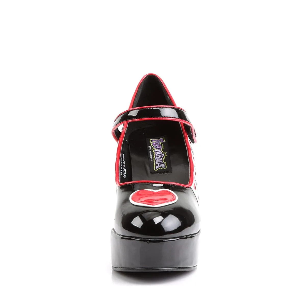 QUEEN-55 Black-White-Red Patent