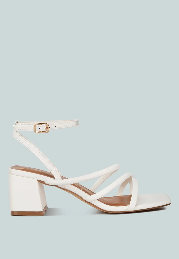 Right Pose Faux Leather Block Heel Sandals