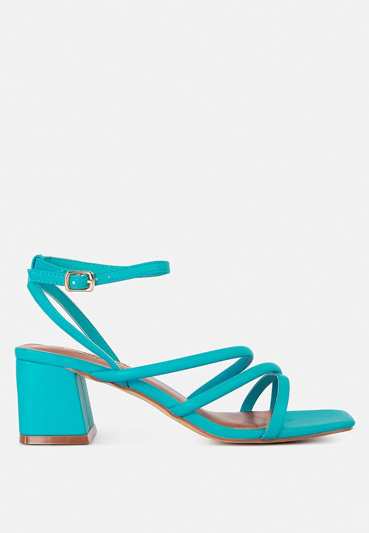 Right Pose Faux Leather Block Heel Sandals