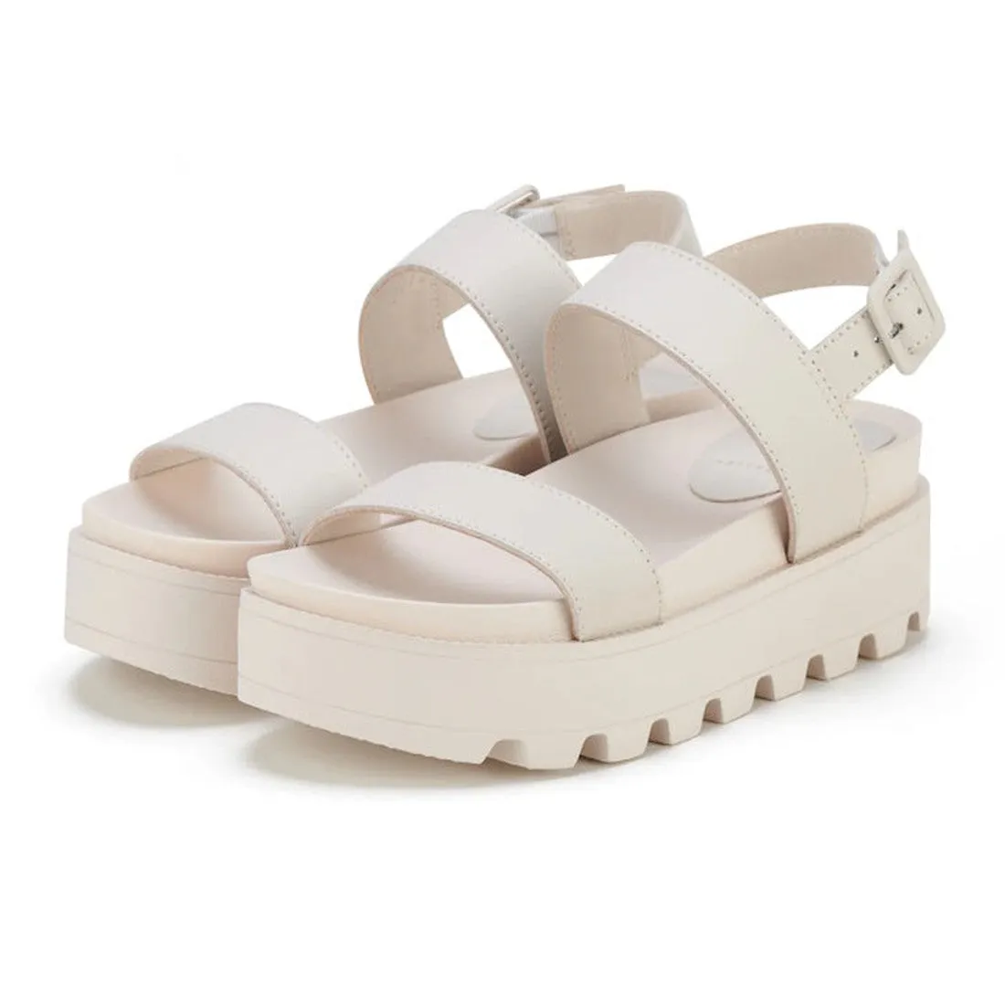 Rollie Womens Zeze Wedge Strap All Oat Leather Sandal