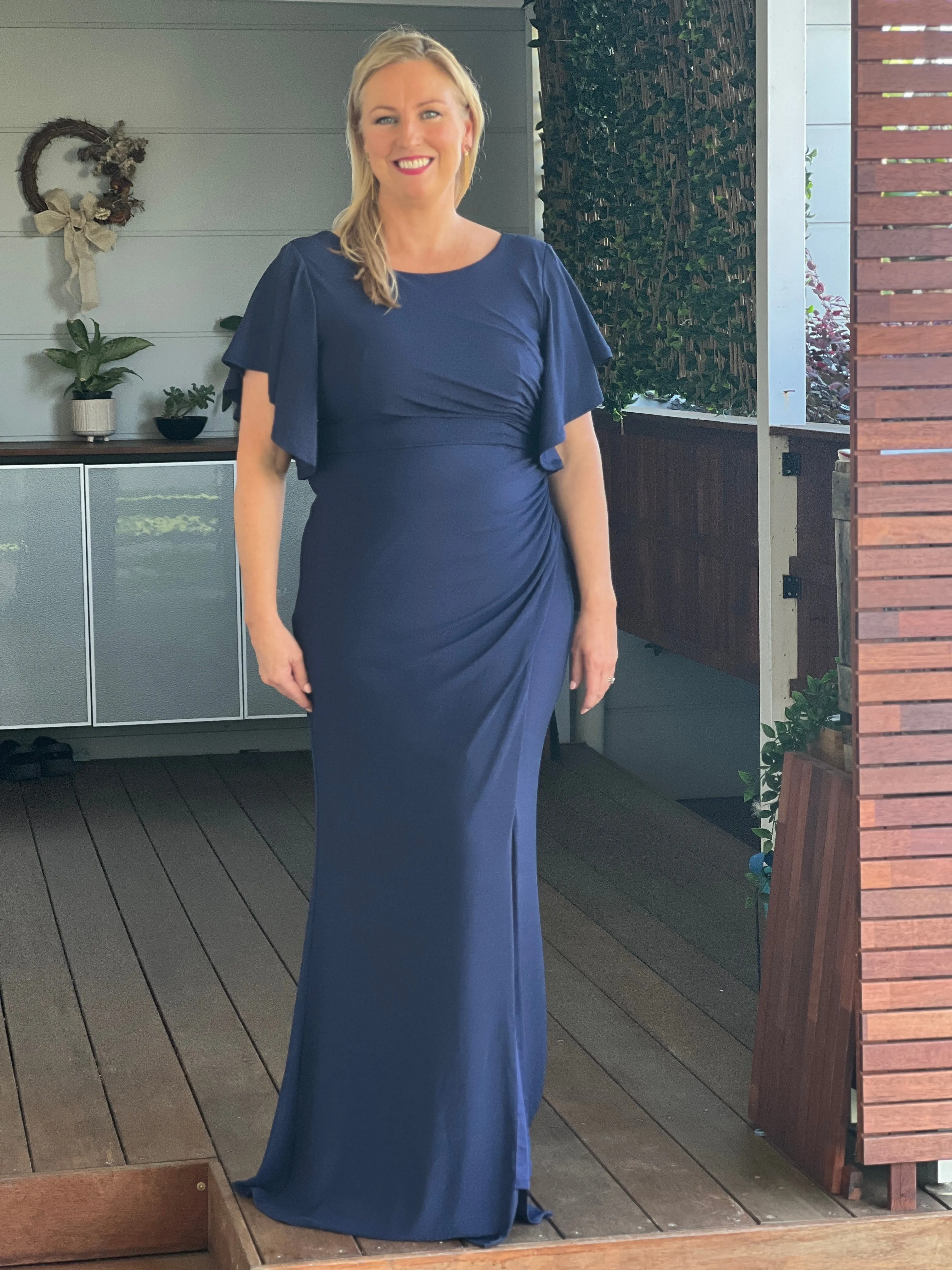 Ruby Navy Glitter Gown