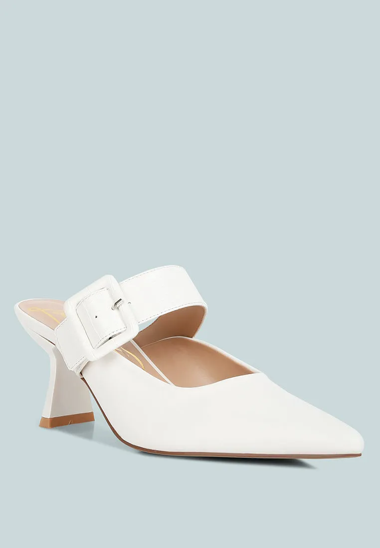 Shein Star Slim Block Heel Mules