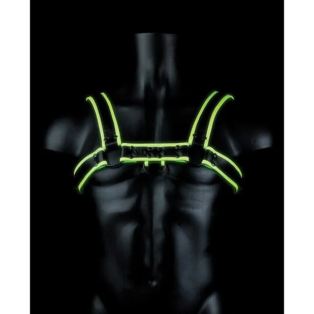 Shots - Ouch Chest Bulldog Harness Glow in the Dark