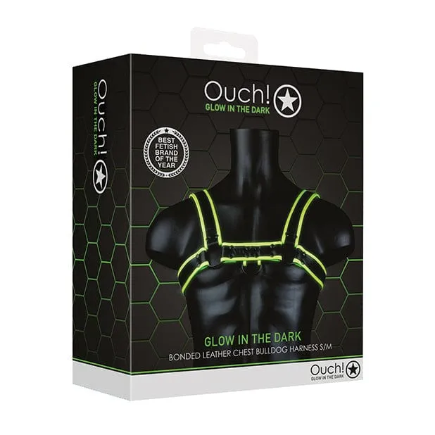 Shots - Ouch Chest Bulldog Harness Glow in the Dark