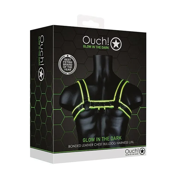 Shots - Ouch Chest Bulldog Harness Glow in the Dark