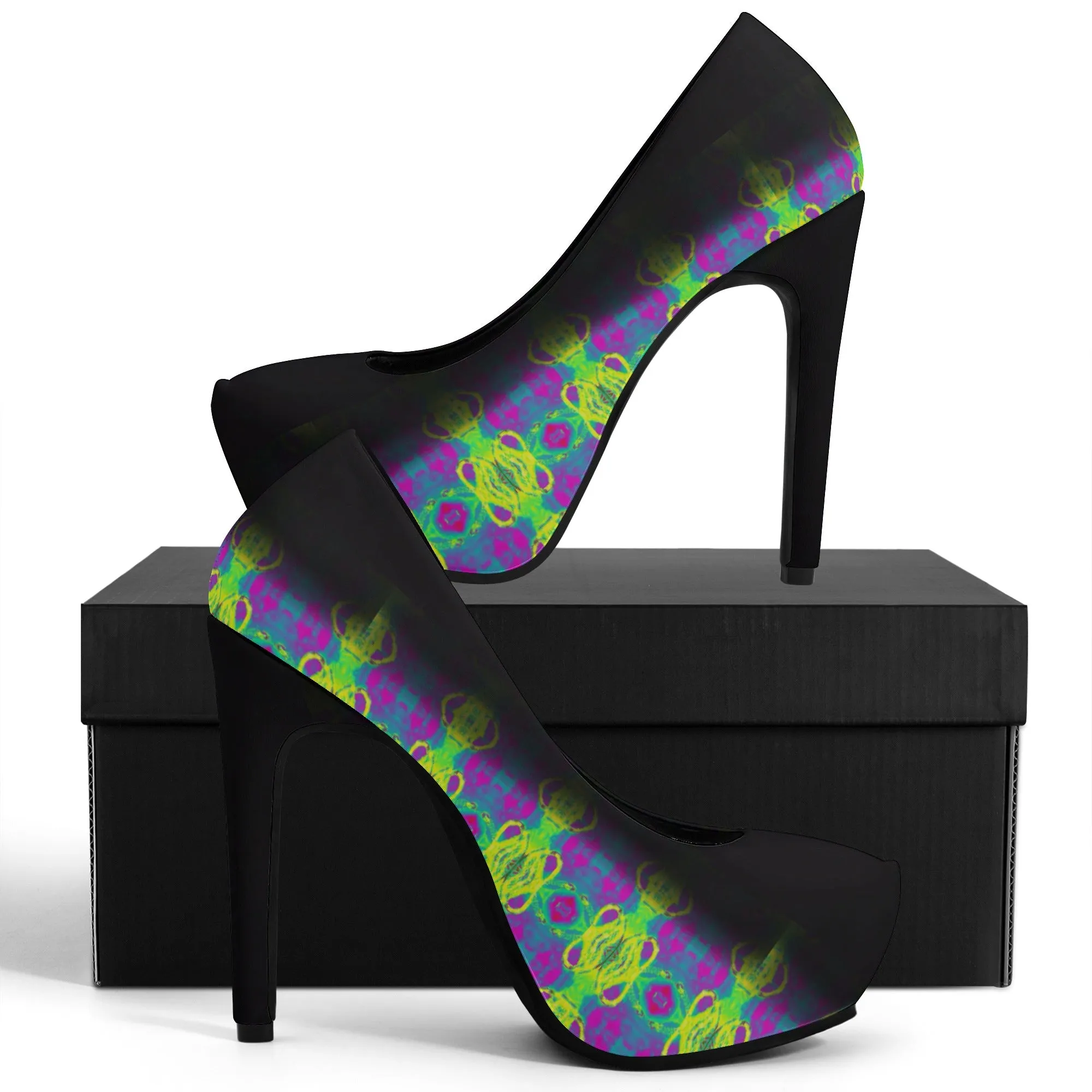 Snake Platform 5 Inch High Heels