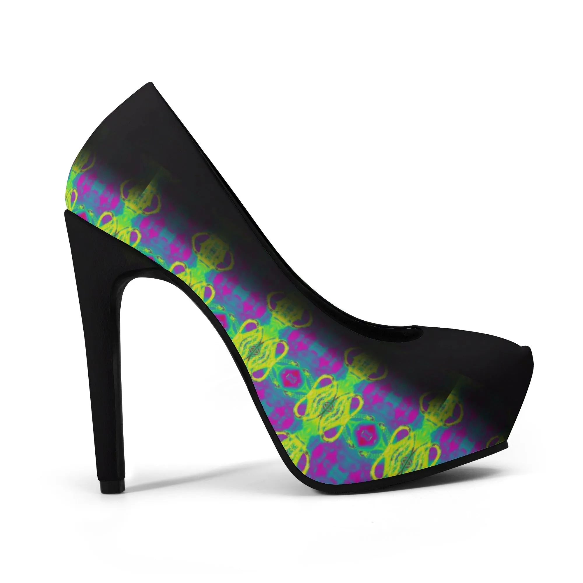 Snake Platform 5 Inch High Heels