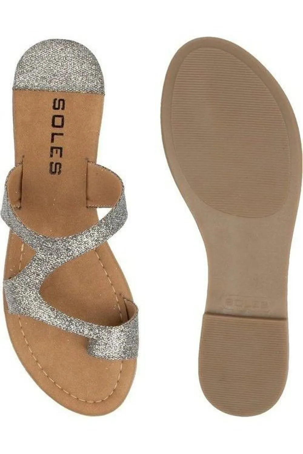 SOLES Shimmering Metallic Laser Cut Party Flat - Sparkle with Every Step