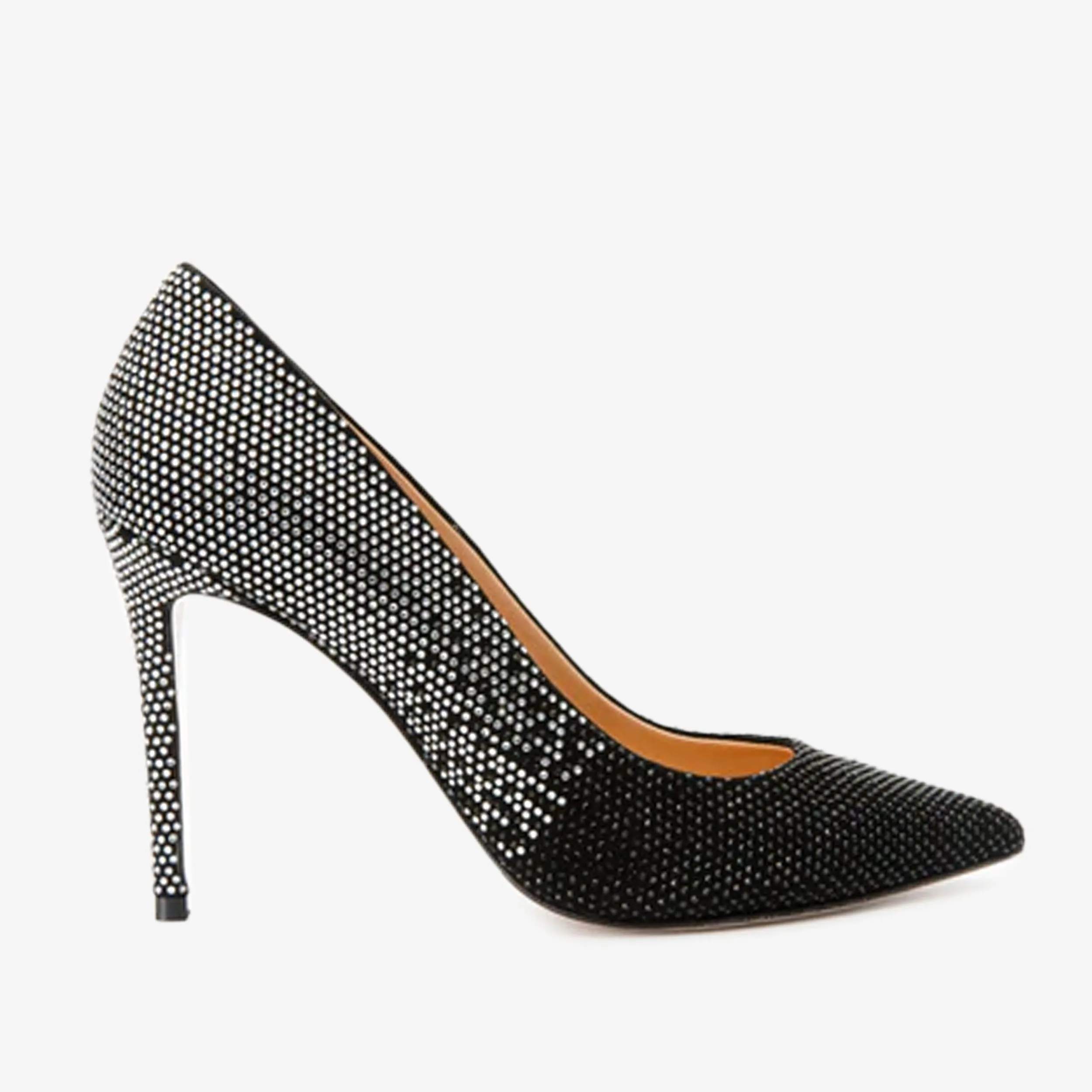 The Bago Black & Silver Glitter Leather Pump Women Shoe