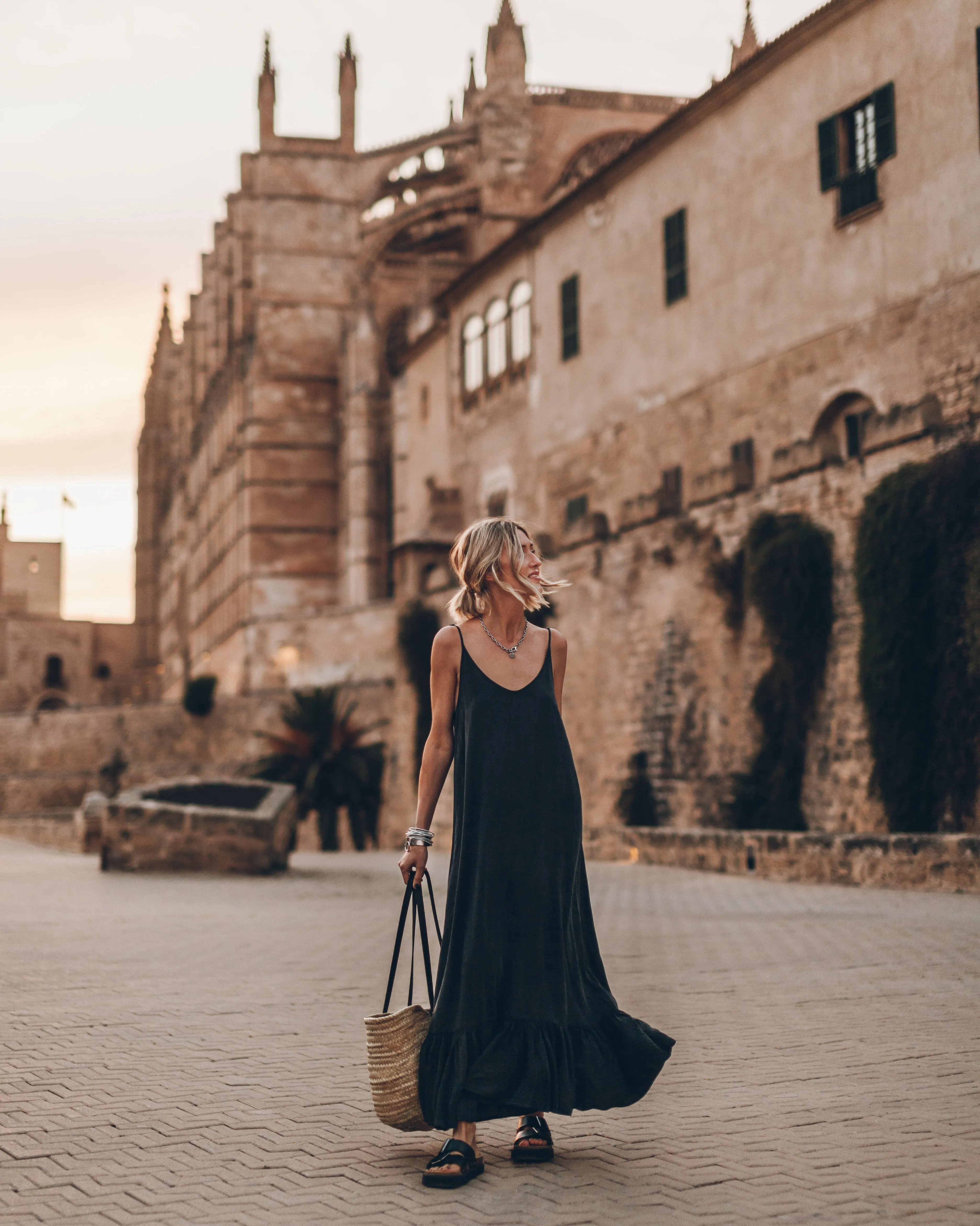 The Dark Long Ruffle Dress