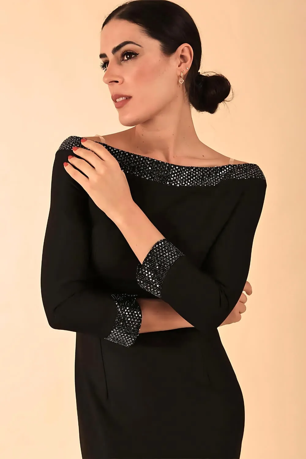 ToTo Bardot Neckline Off Shoulder Pencil Dress