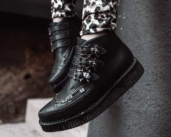 TUK A9744 Black TUKskin™ 3-Buckle Skull Boot