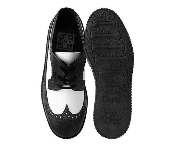 TUK F9742 Black & White Wingtip Tie TUKskin™ Viva II Low Creeper