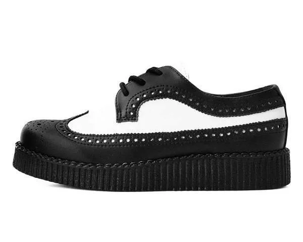 TUK F9742 Black & White Wingtip Tie TUKskin™ Viva II Low Creeper