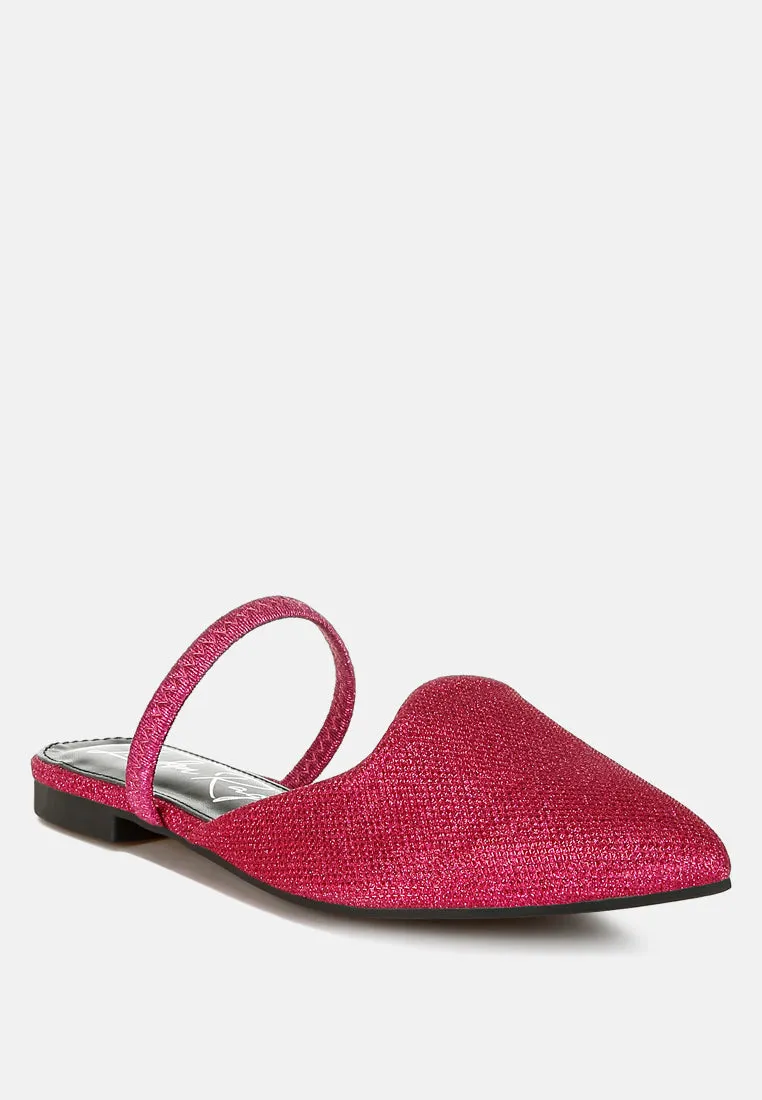 Twiggy Glitter Faux Leather Flat Mules